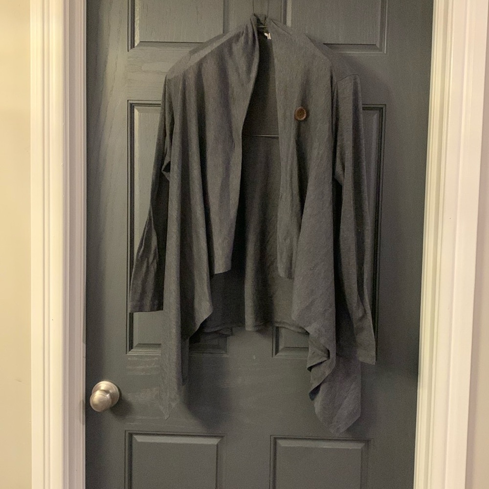 Bobeau gray wrap cardi size L